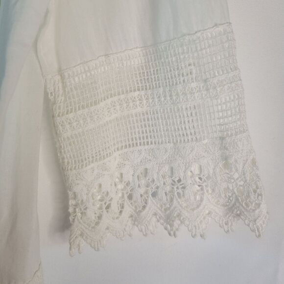 Elegant White Lace Trim Coverup - Picture 7 of 12